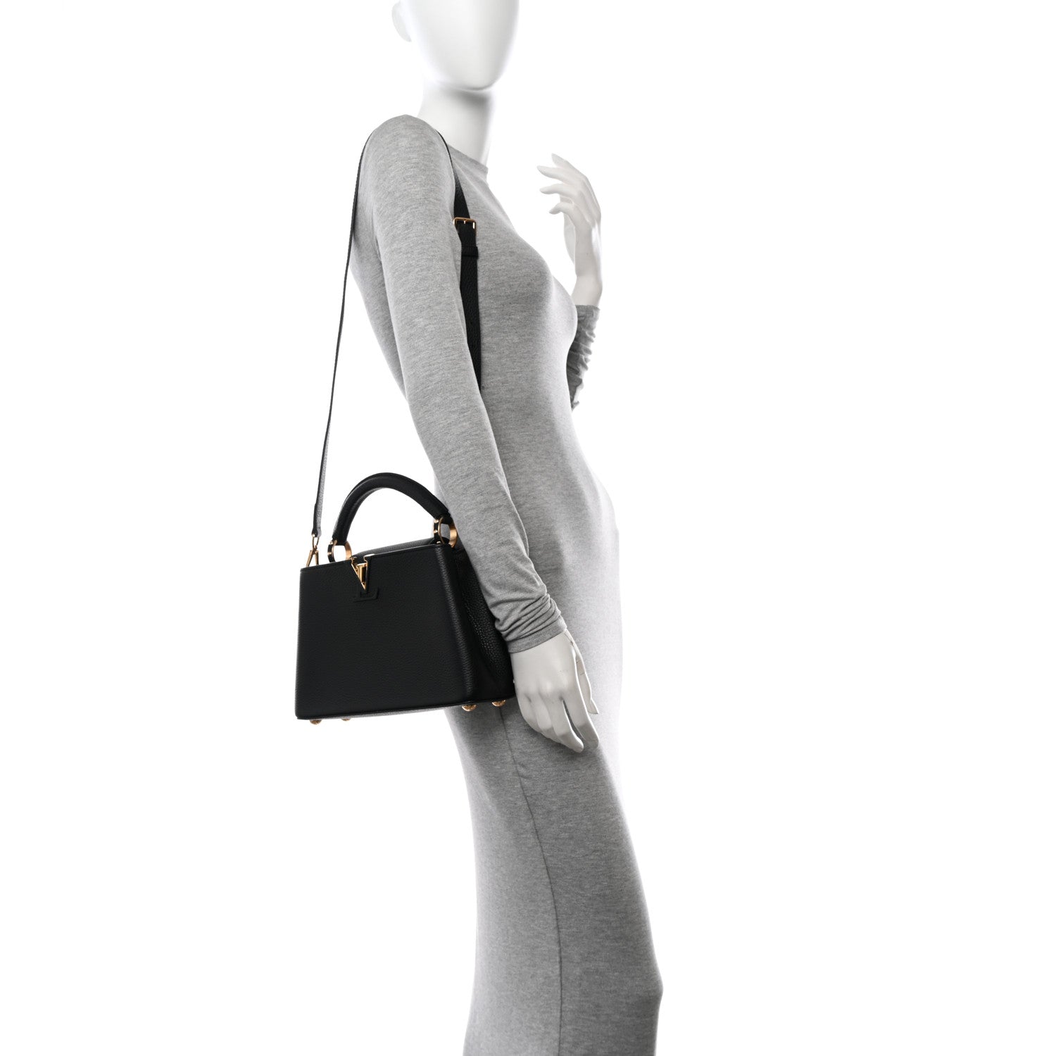 Louis Vuitton Taurillon Capucines BB Black 3 of 10