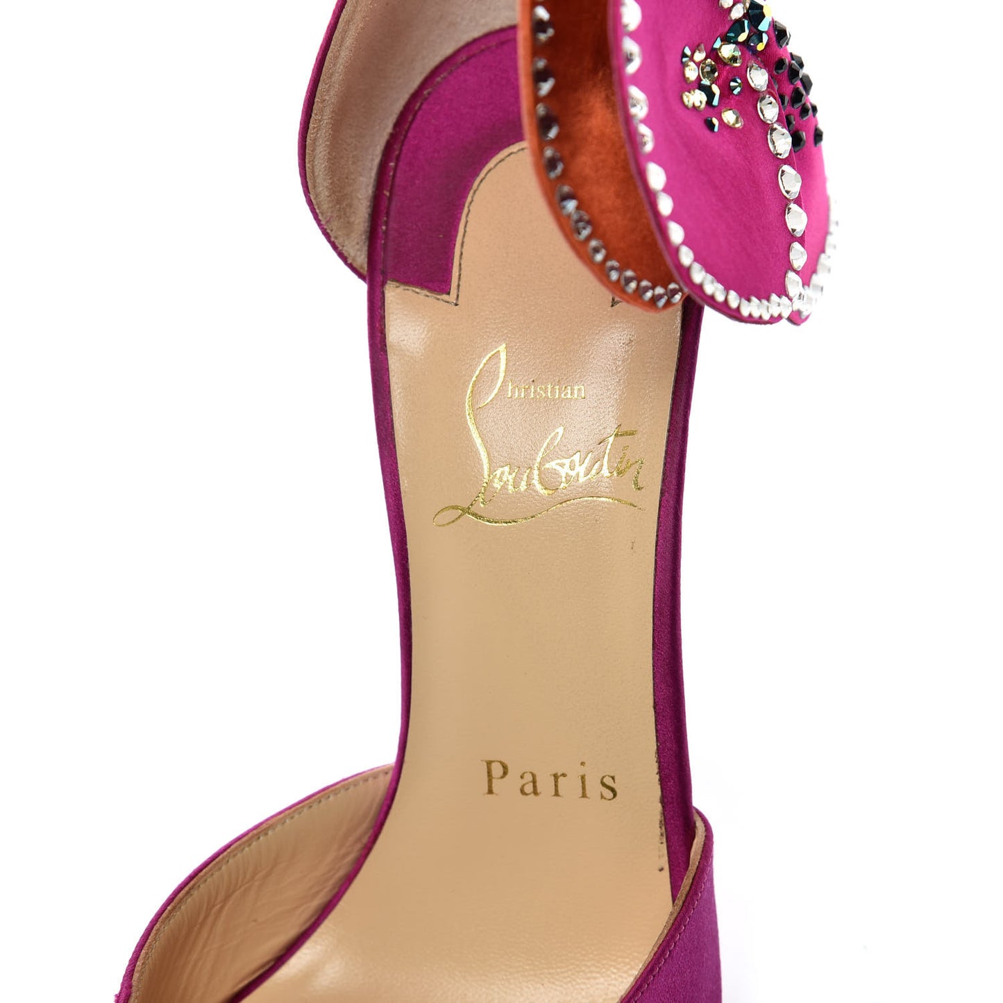 Satin Crystal Pensamoi 120 Pumps 36 Eveque Papaye
