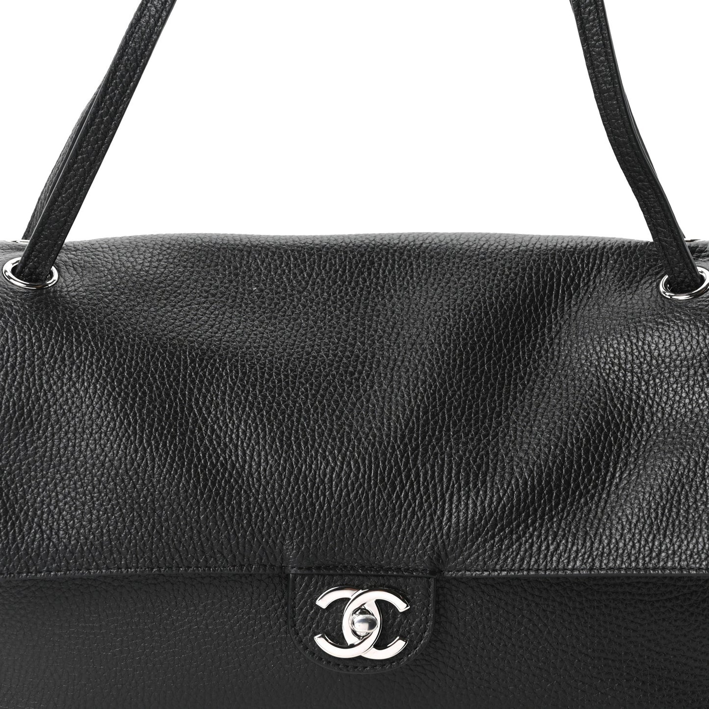 Grained Calfskin Small Souplissimo Maxi Flap Black