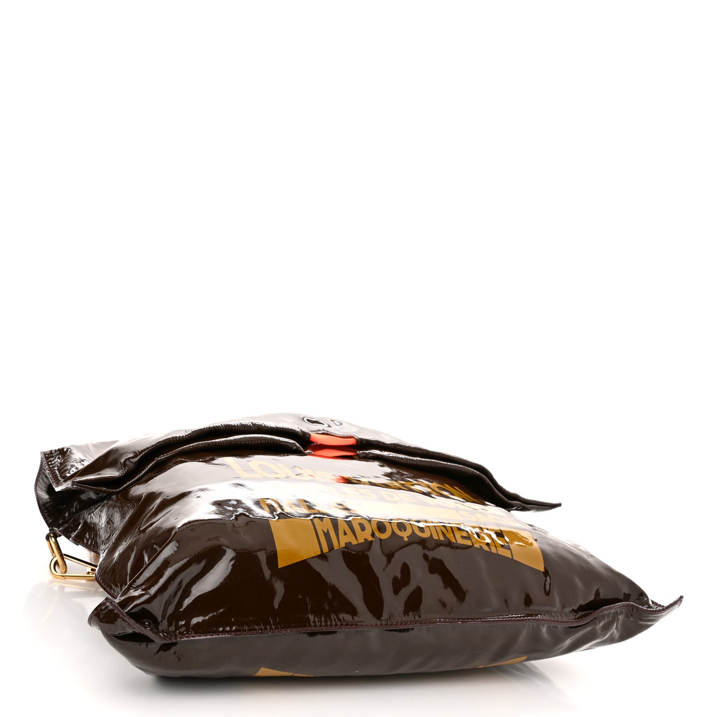 Patent Lambskin Raindrop Besace Moka