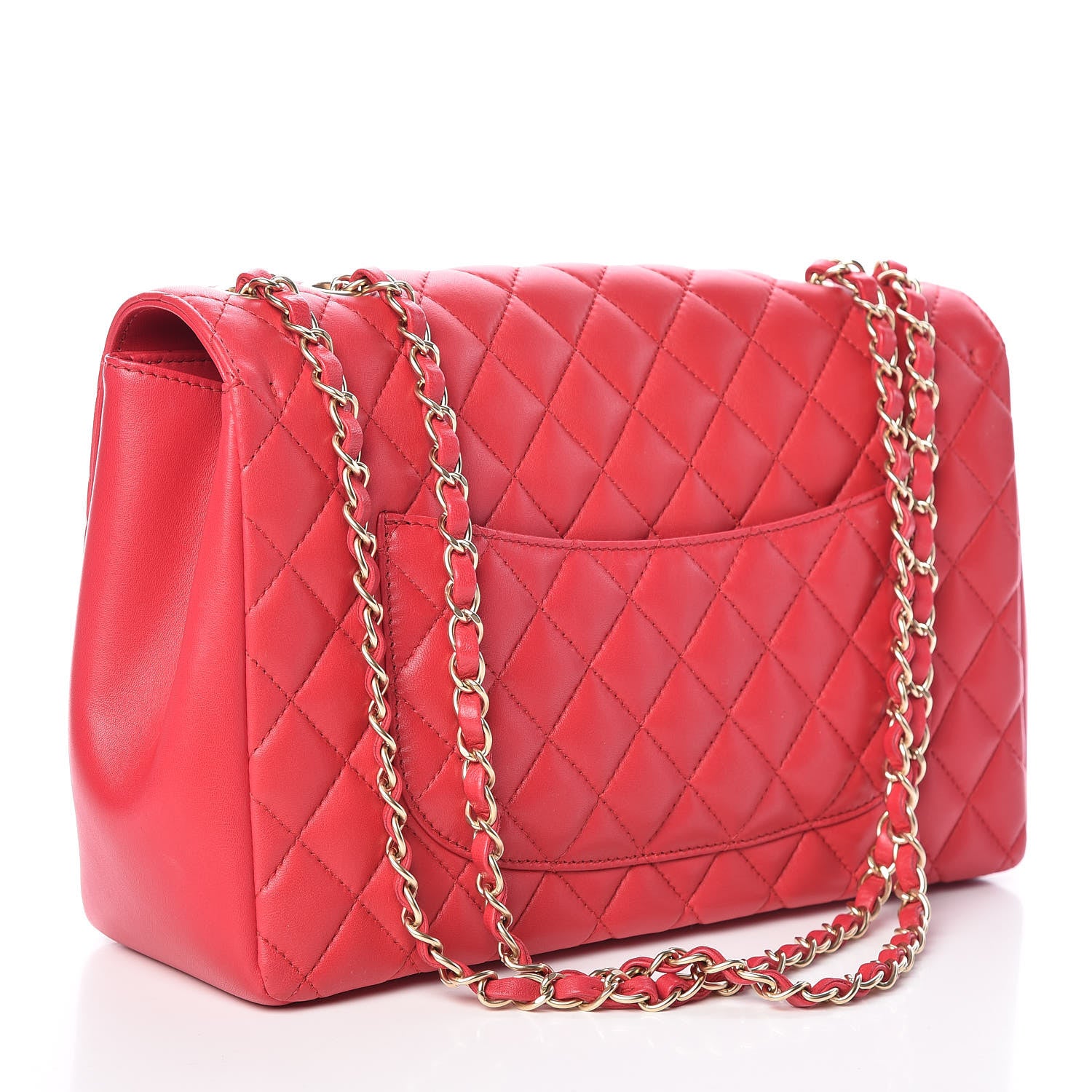 Chanel Lambskin Quilted Jumbo Mademoiselle Chic Flap Red 3 of 10