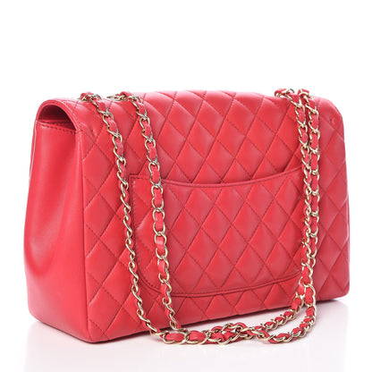 Chanel Lambskin Quilted Jumbo Mademoiselle Chic Flap Red 3 of 10