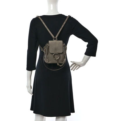 Chloe Suede Calfskin Mini Faye Backpack Motty Grey 2 of 16