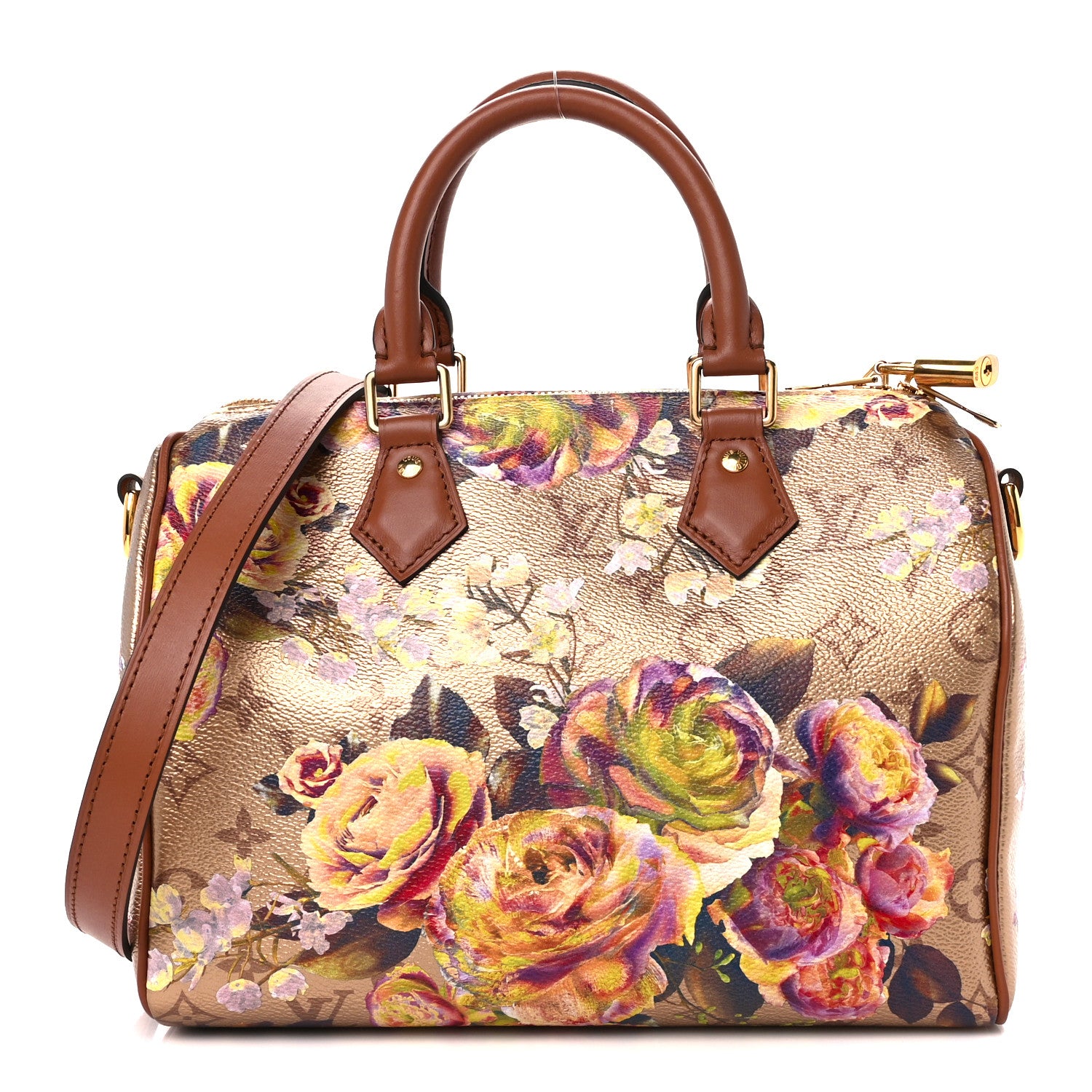 Louis Vuitton Metallic Monogram LV Garden Speedy Bandouliere 25 Gold 1 of 11