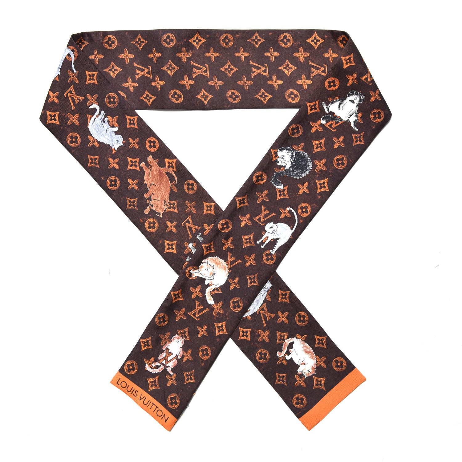 Louis Vuitton Silk Catogram Classic Bandeau Marron 1 of 5