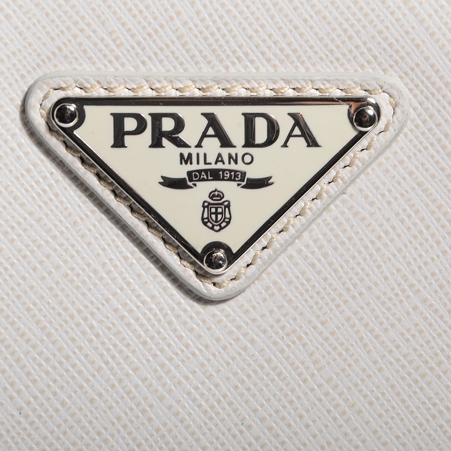 Prada Saffiano Travel Weekender Bag Talco 9 of 10