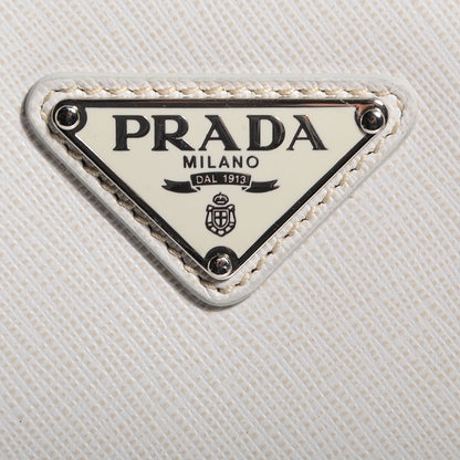 Prada Saffiano Travel Weekender Bag Talco 9 of 10