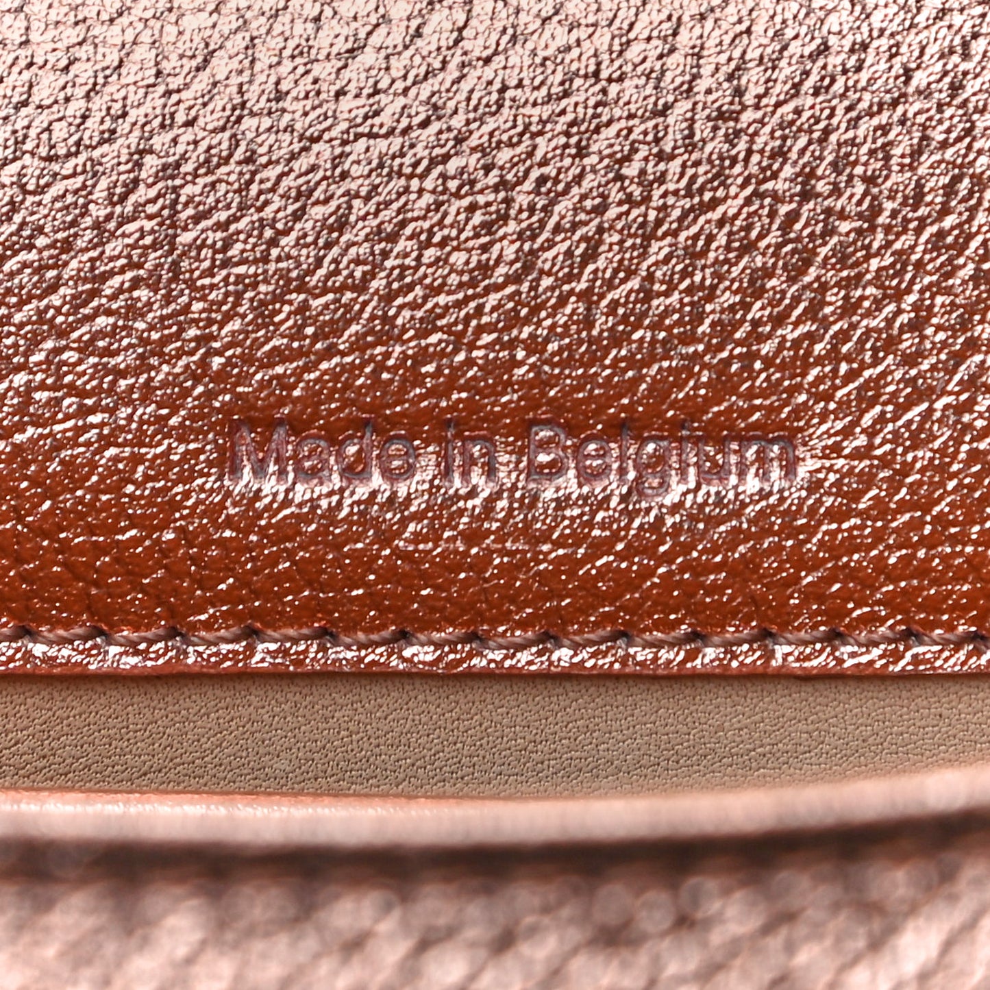 Metallic Calfskin Studded Mini Brillant Satchel Copper