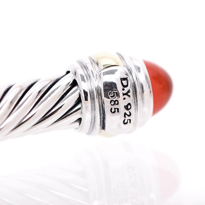 David Yurman Sterling Silver 14K Yellow Gold Carnelian 5mm Cable Classics Bracelet 4 of 6