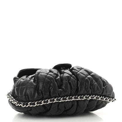 Chanel Washed Lambskin Quilted Medium Chain Around Messenger Black 4 of 10