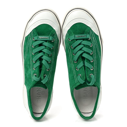 Chanel Suede Calfskin Lace Up Cap Toe Sneakers 39.5 Green 2 of 7