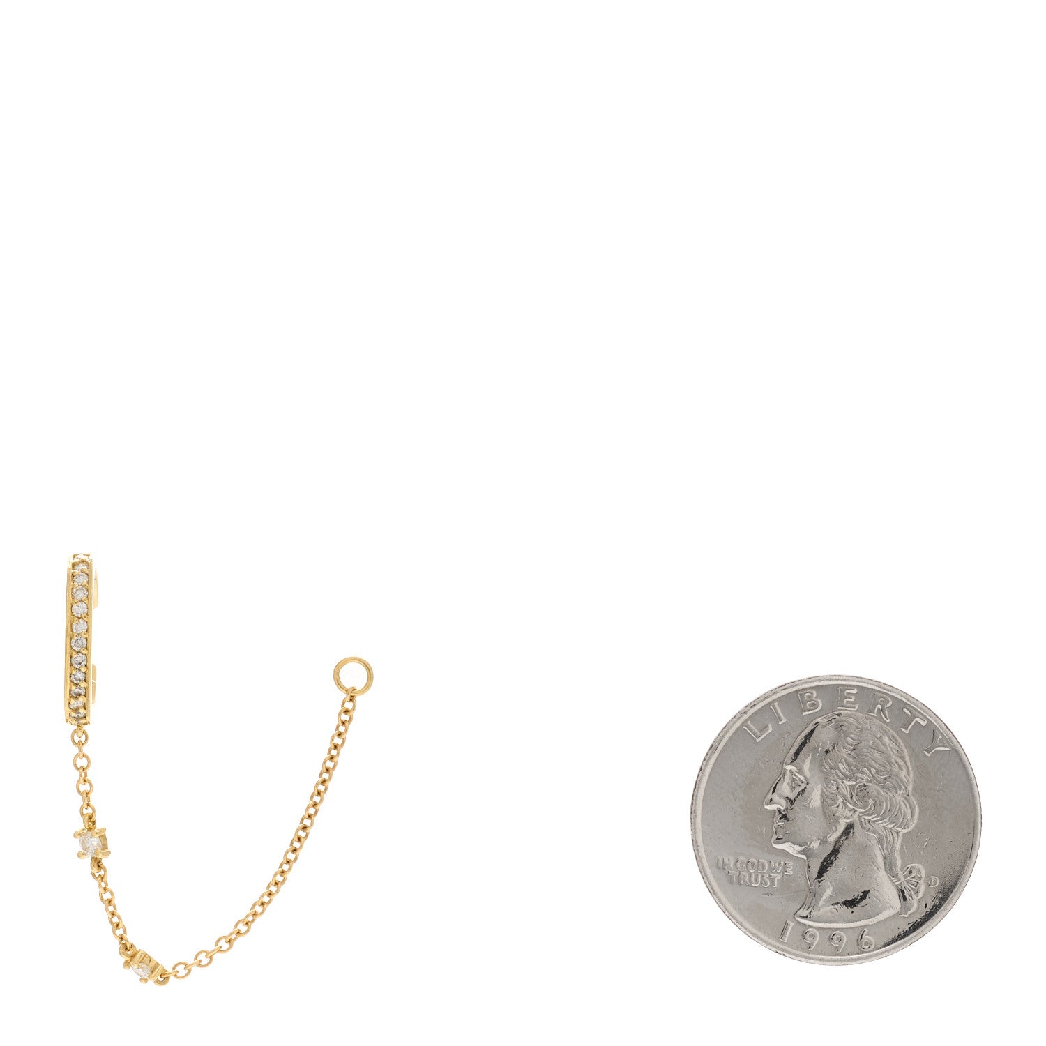 Anita Ko 18K Yellow Gold Diamond Single Row Chain Ear Cuff Earring 2 of 5