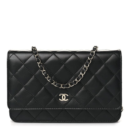 Chanel Lambskin Quilted Wallet On Chain WOC Black 1 of 12