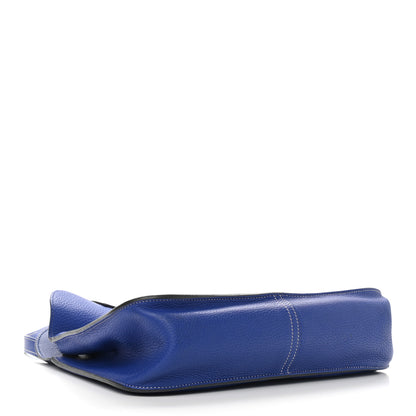 Hermes Taurillon Clemence Halzan 31 GM Bleu Electrique 7 of 11