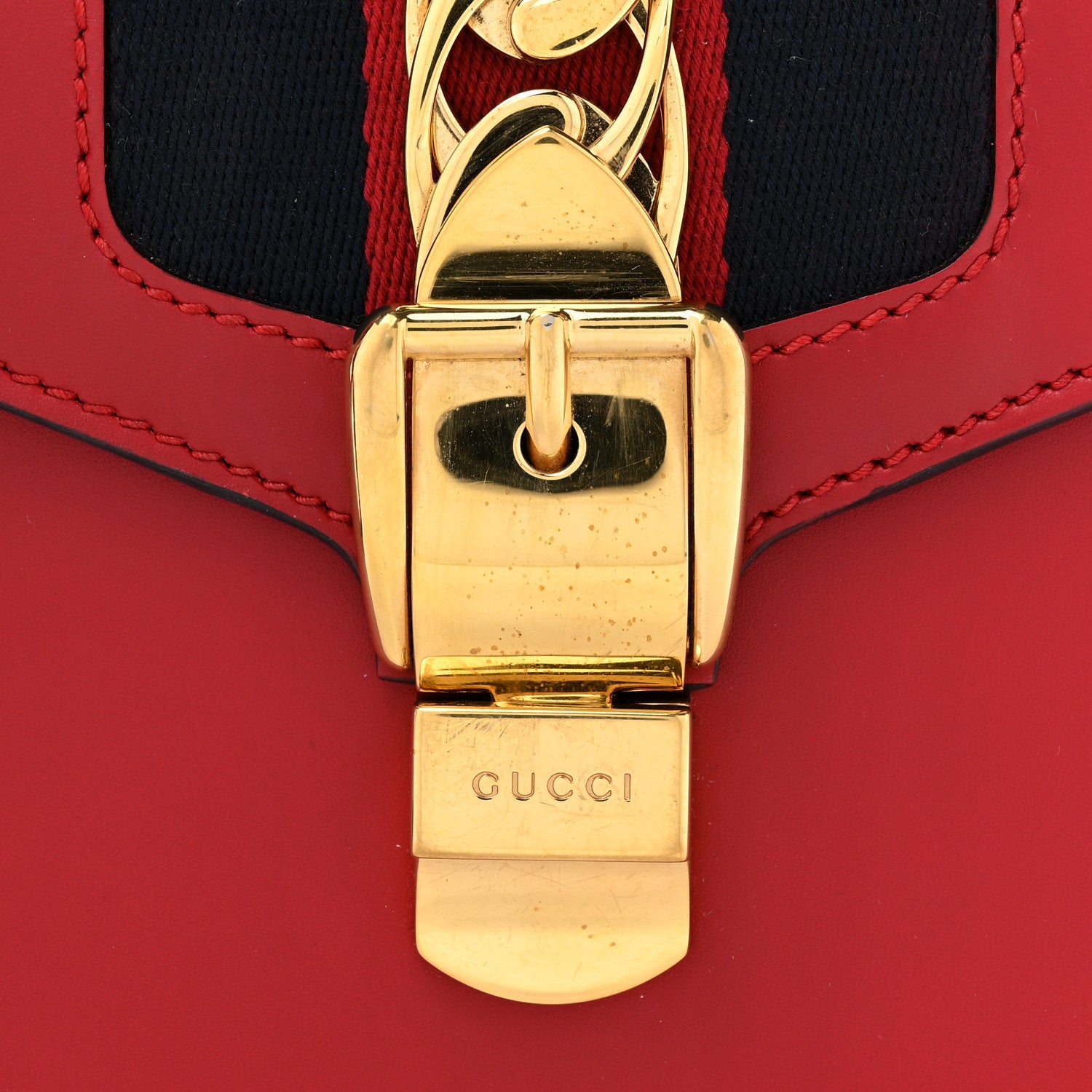 Gucci Calfskin Mini Sylvie Top Handle Bag Hibiscus Red 8 of 18