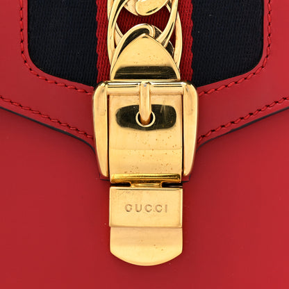 Gucci Calfskin Mini Sylvie Top Handle Bag Hibiscus Red 8 of 18