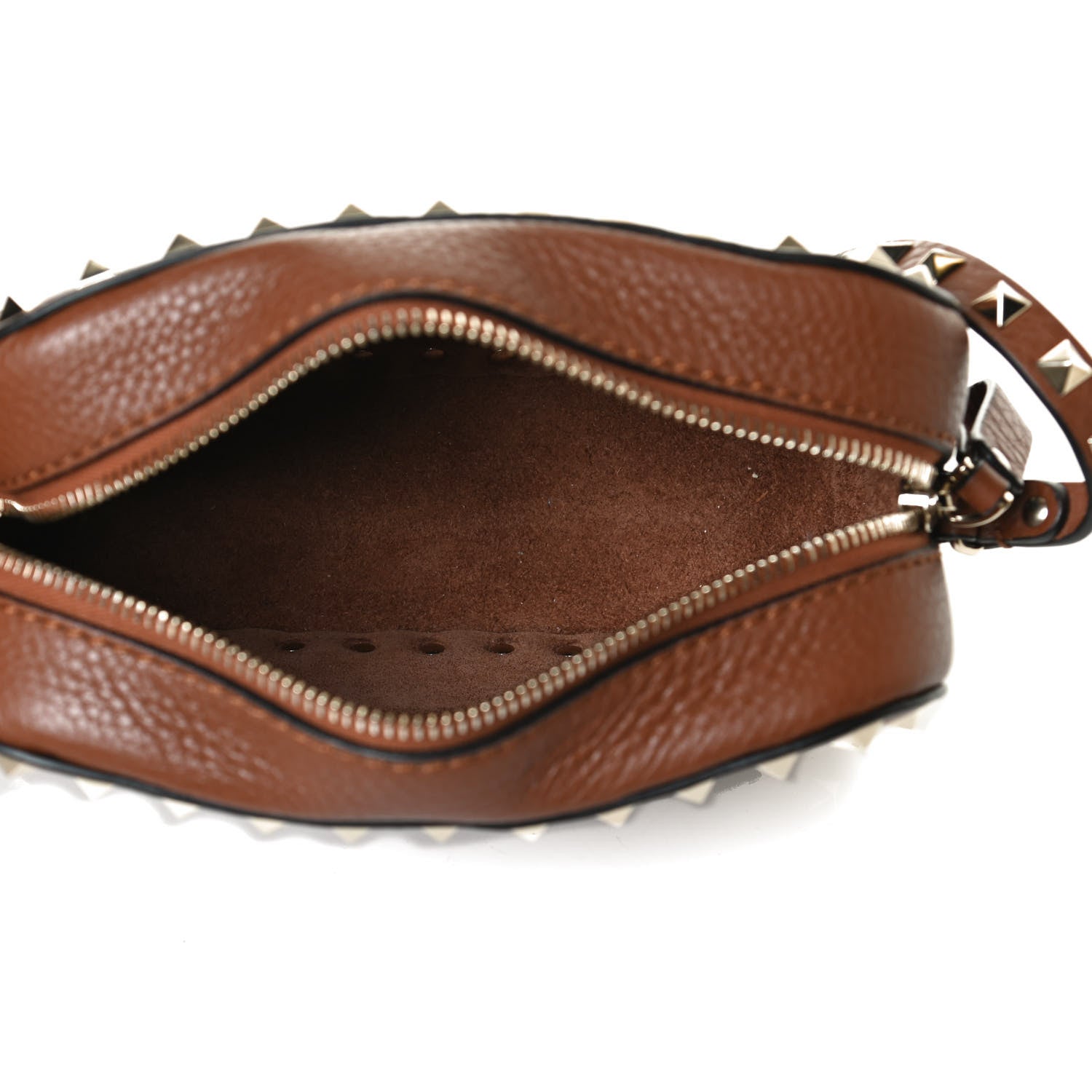 Valentino Garavani Pebbled Calfskin Rockstud Camera Crossbody Bag Tan 5 of 11