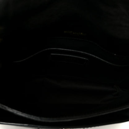 Saint Laurent Crinkled Calfskin Matelasse Monogram Baby Niki Chain Satchel Black 5 of 11