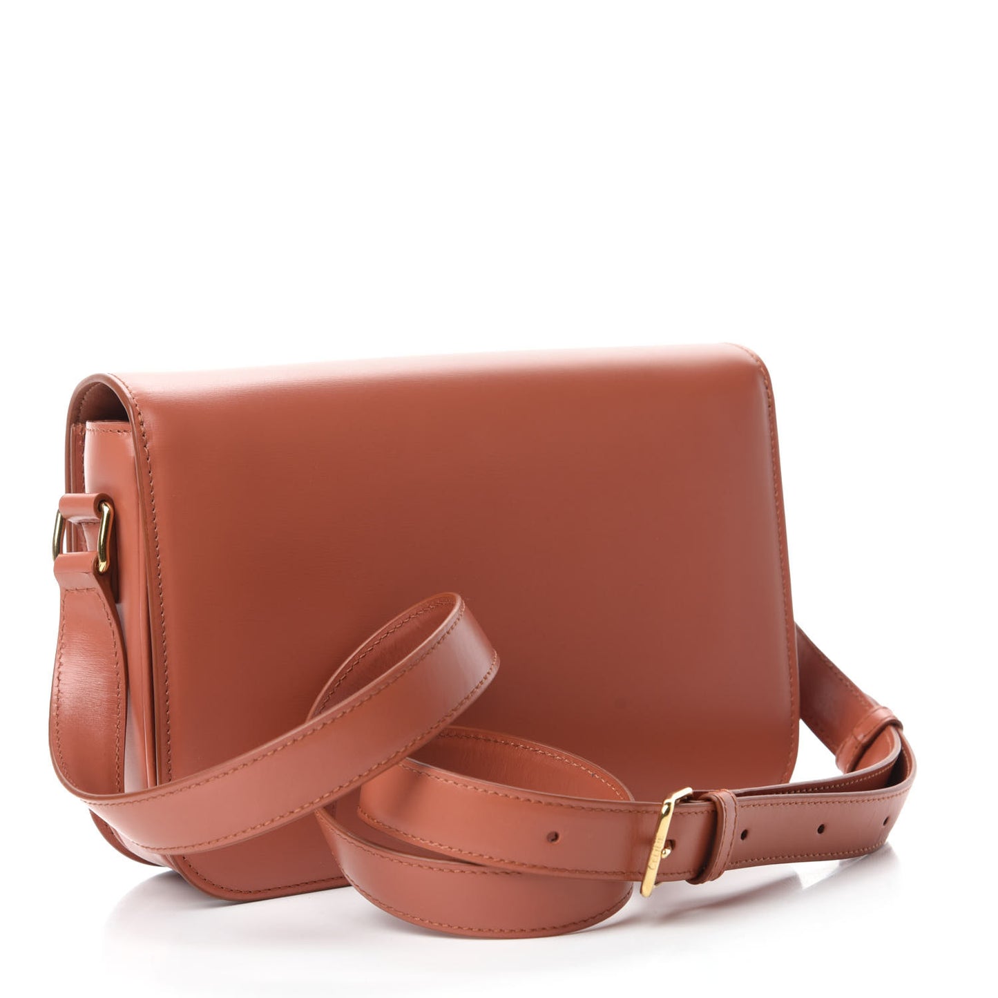 Shiny Calfskin Medium Triomphe Terracotta