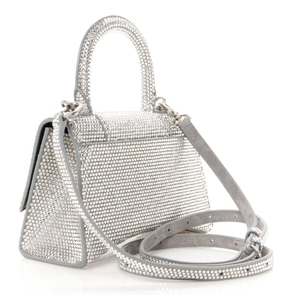 Balenciaga Strass Suede Hourglass Top Handle Bag XS Smoke Grey Crystal 3 of 11