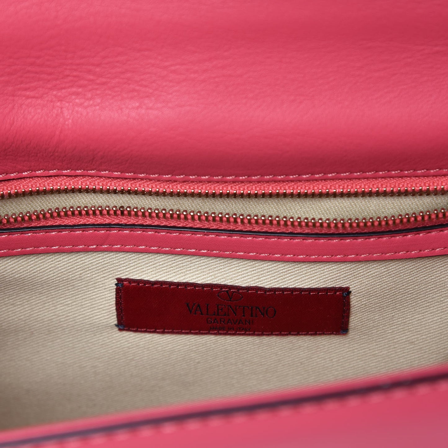 Vitello Medium Glam Lock Rockstud Flap Deep Rose