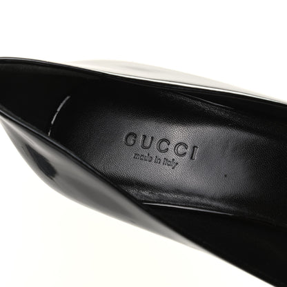 Gucci Patent Bow Mid Heel Pumps 36 Black 6 of 11