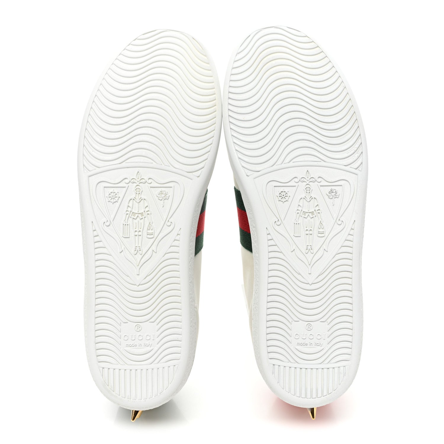 Gucci Calfskin Web Pearl Studded Womens Ace Sneakers 37.5 White 6 of 14