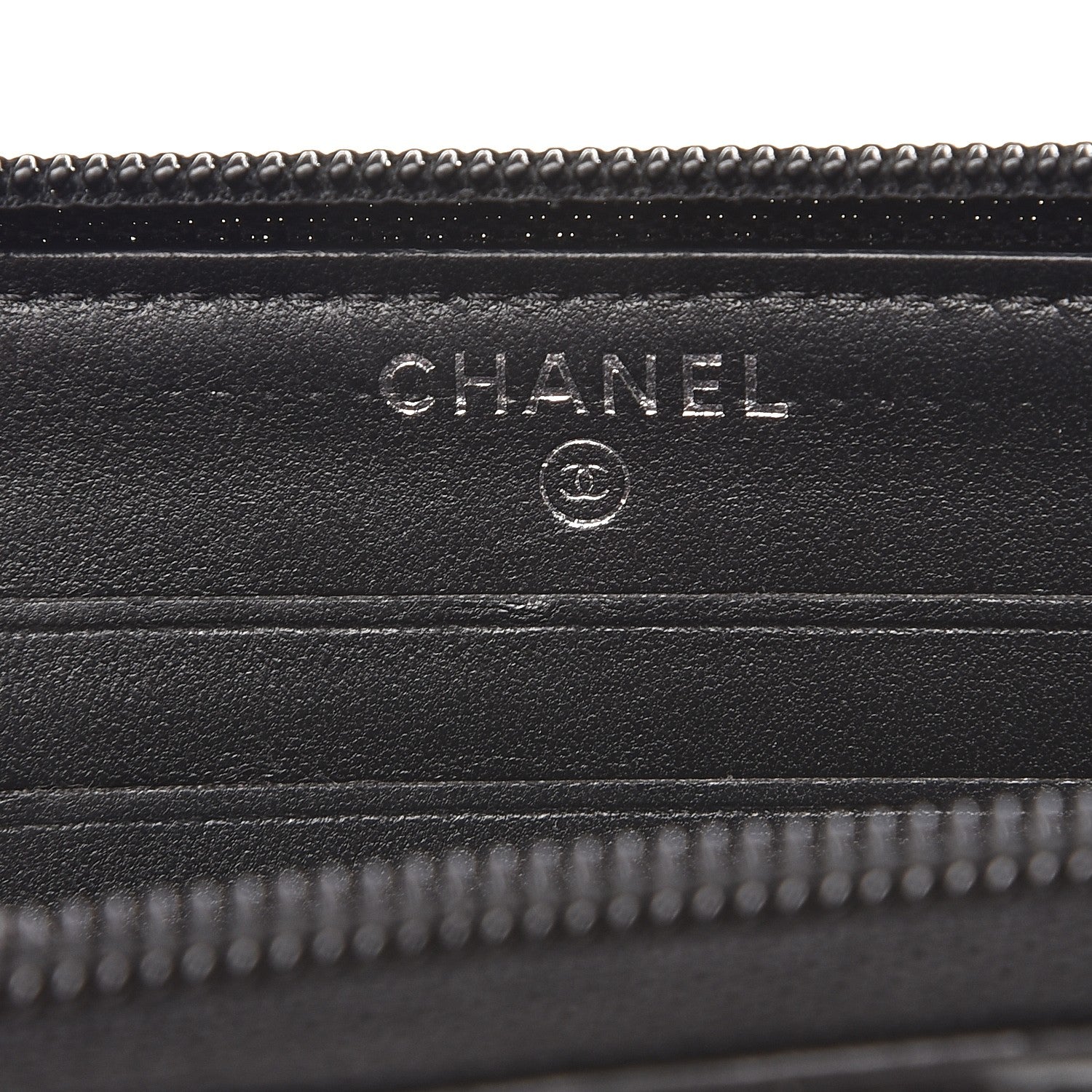Chanel Lambskin Quilted Small Boy Zip Around Wallet Black 6 of 10