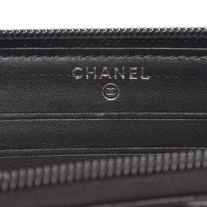 Chanel Lambskin Quilted Small Boy Zip Around Wallet Black 6 of 10