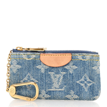 Louis Vuitton Monogram Denim Key Pouch Denim Blue 1 of 9