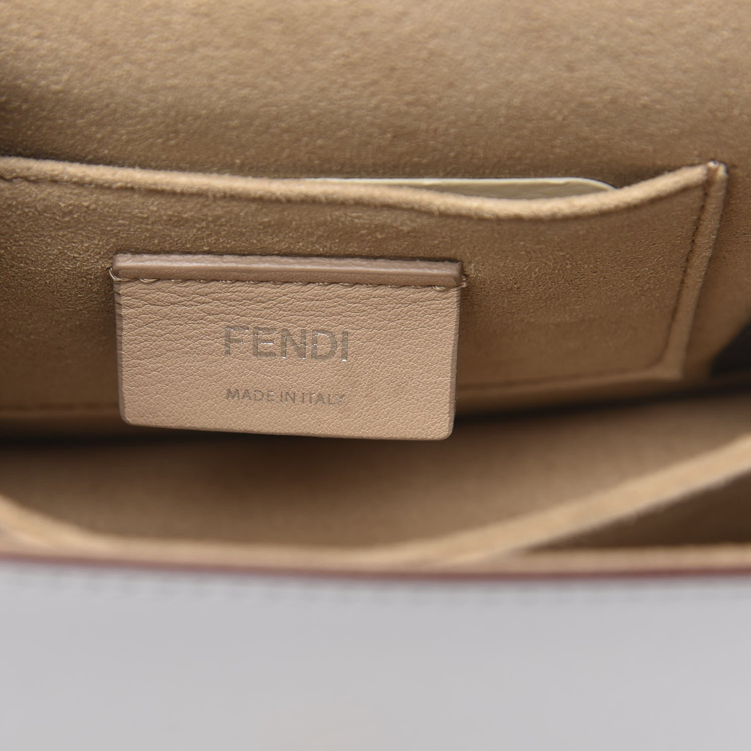 Fendi Vitello Liberty Scalloped Studded Small Kan I Shoulder Bag Grigio Perla 6 of 9