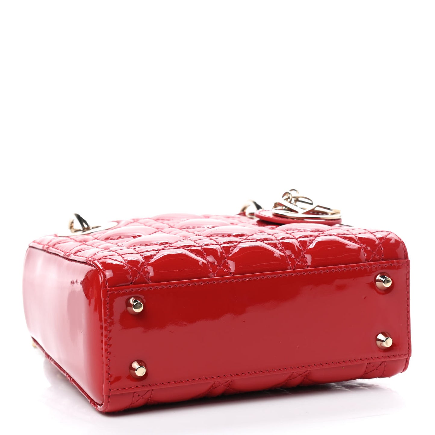 Patent Cannage Mini Lady Dior Red