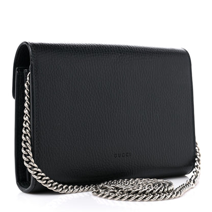 Gucci Calfskin Mini Dionysus Chain Wallet Black 2 of 14