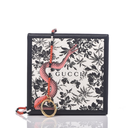 Gucci 18K Yellow Gold Coral Black Onyx Freshwater Pearl Turquoise Ouroboros Pendant Necklace 7 of 7