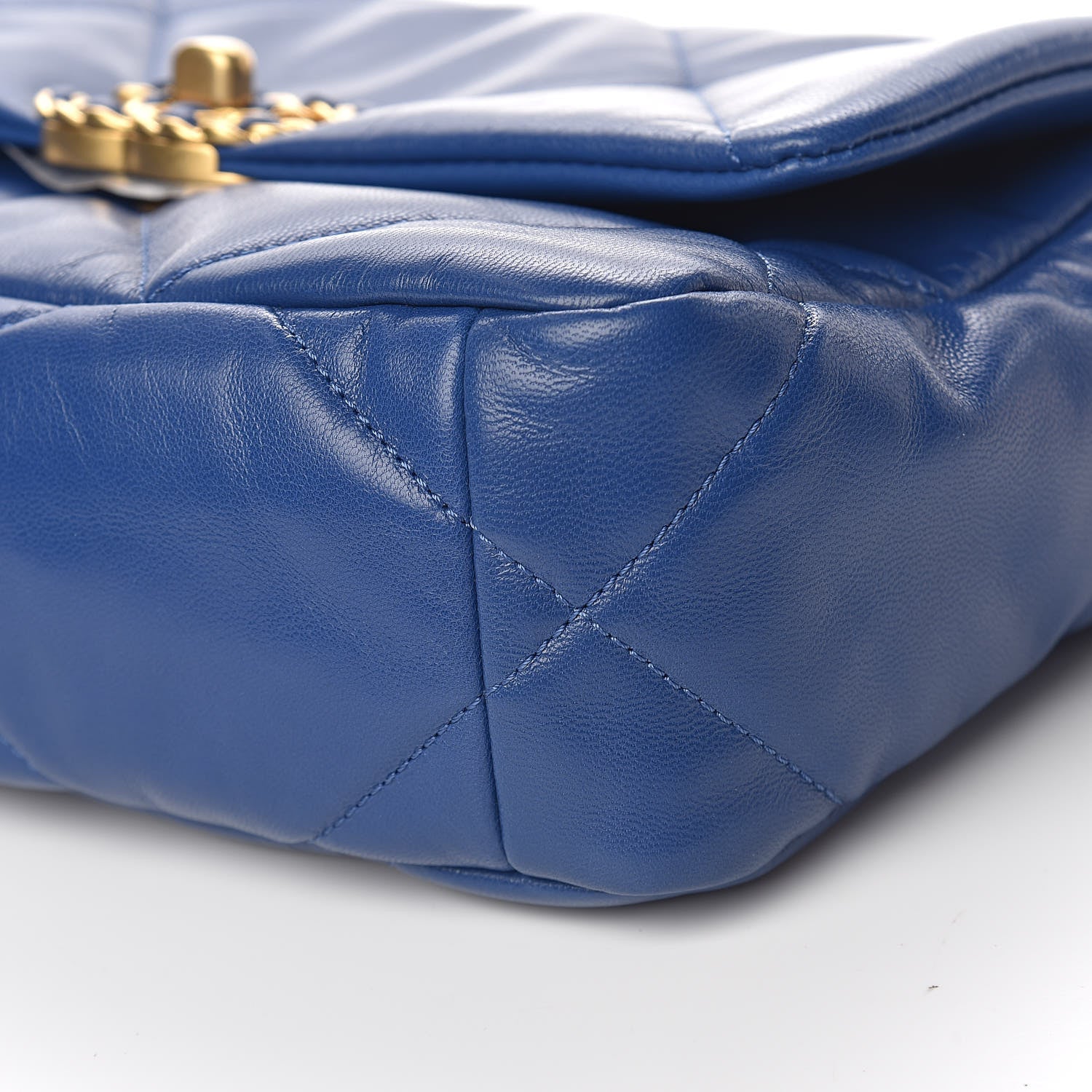 Chanel Goatskin Quilted Medium 19 Flap Dark Blue 9 of 11