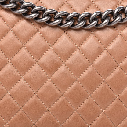 Chanel Lambskin Quilted Large Boy Flap Dark Beige 18 of 22