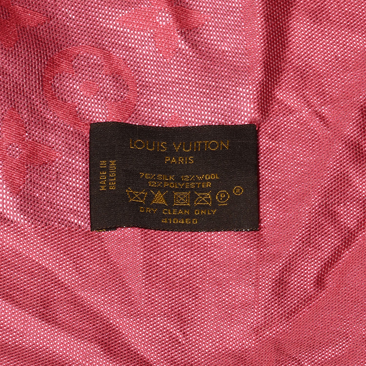 Louis Vuitton Silk Wool Monogram Voile Shawl Corail 5 of 6