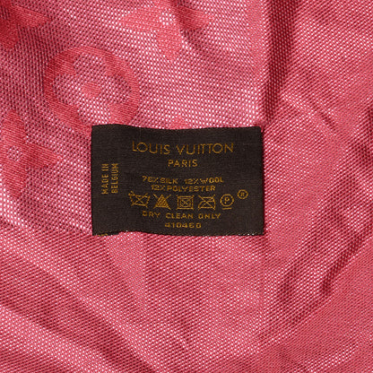 Louis Vuitton Silk Wool Monogram Voile Shawl Corail 5 of 6