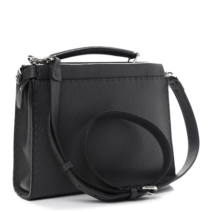 Fendi Cuoio Romano Lavorazione Selleria Stitch Gradient Mini Peekaboo Iconic Fit Satchel Asfalto Black White 3 of 9