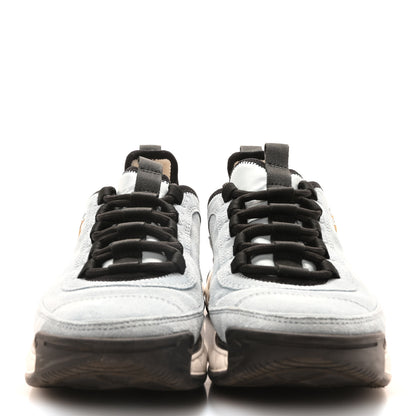 Chanel Suede Calfskin Nylon Grosgrain CC Sneakers 38 Light Blue 3 of 9