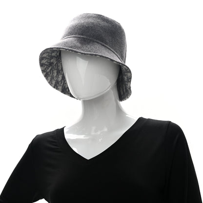 Christian Dior Wool Oblique Jacquard Bucket Hat Grey 2 of 17