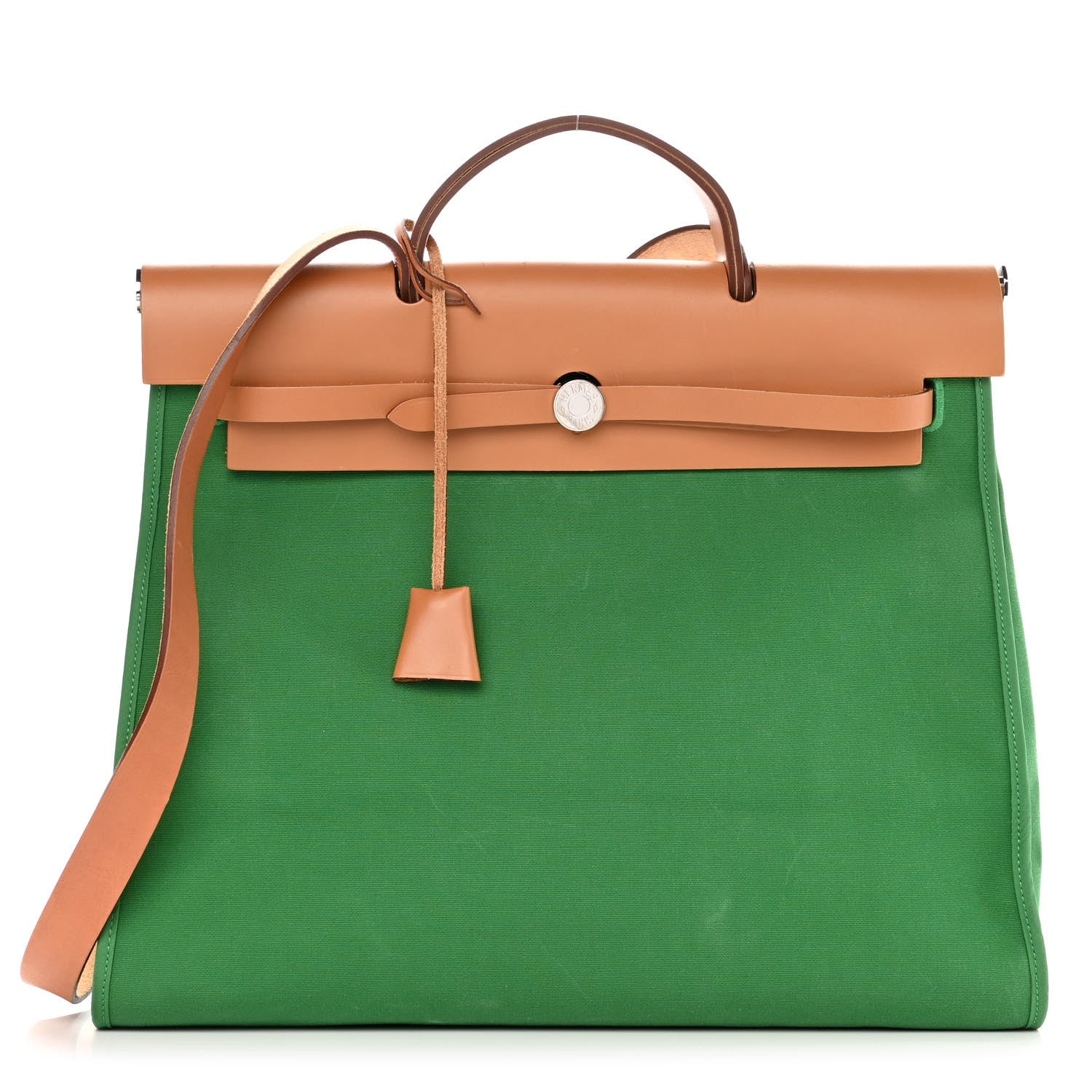 Hermes Vache Hunter Toile Herbag Zip 39 MM Cactus Natural 3 of 12