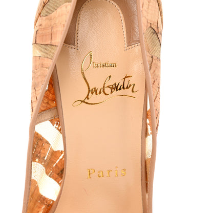 Christian Louboutin So Kate 120 Cork Devore Pumps 37 Noisette 7 of 10