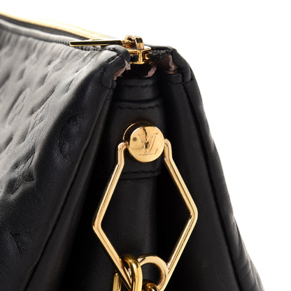 Louis Vuitton Lambskin Embossed Monogram Coussin PM Black 8 of 11