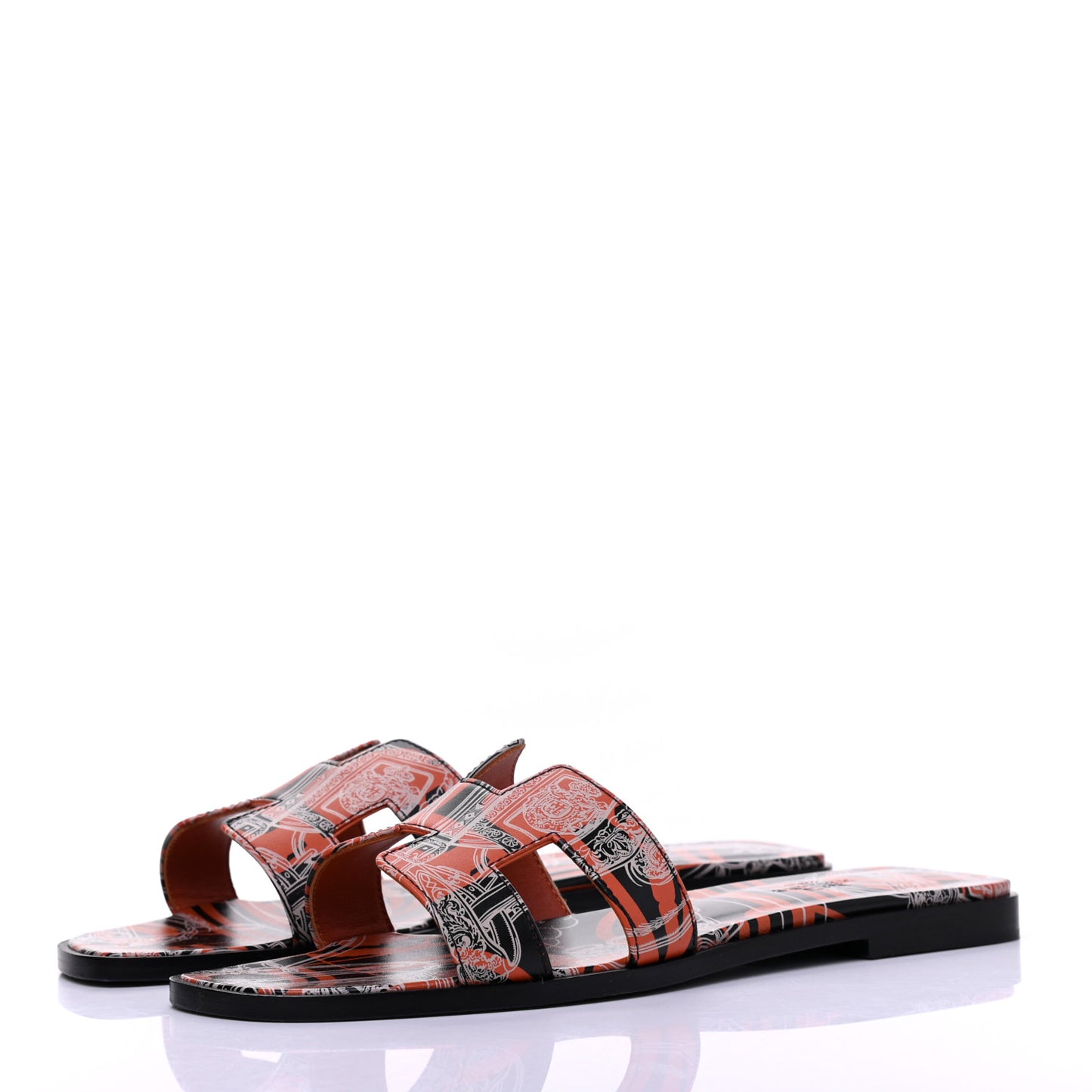 Calfskin Printed Brides de Gala en Desordre Oran Sandals 38.5 Multicolor Rose Aube