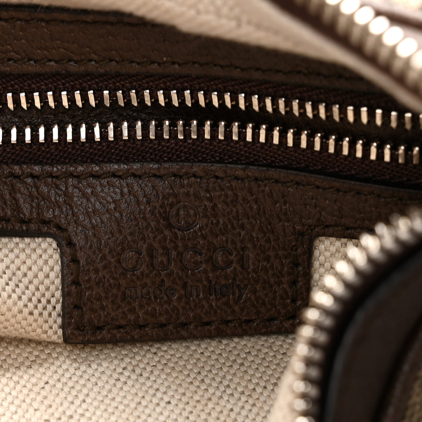 GG Supreme Monogram Textured Calfskin Web Large Attache Shoulder Bag Beige Ebony New Acero