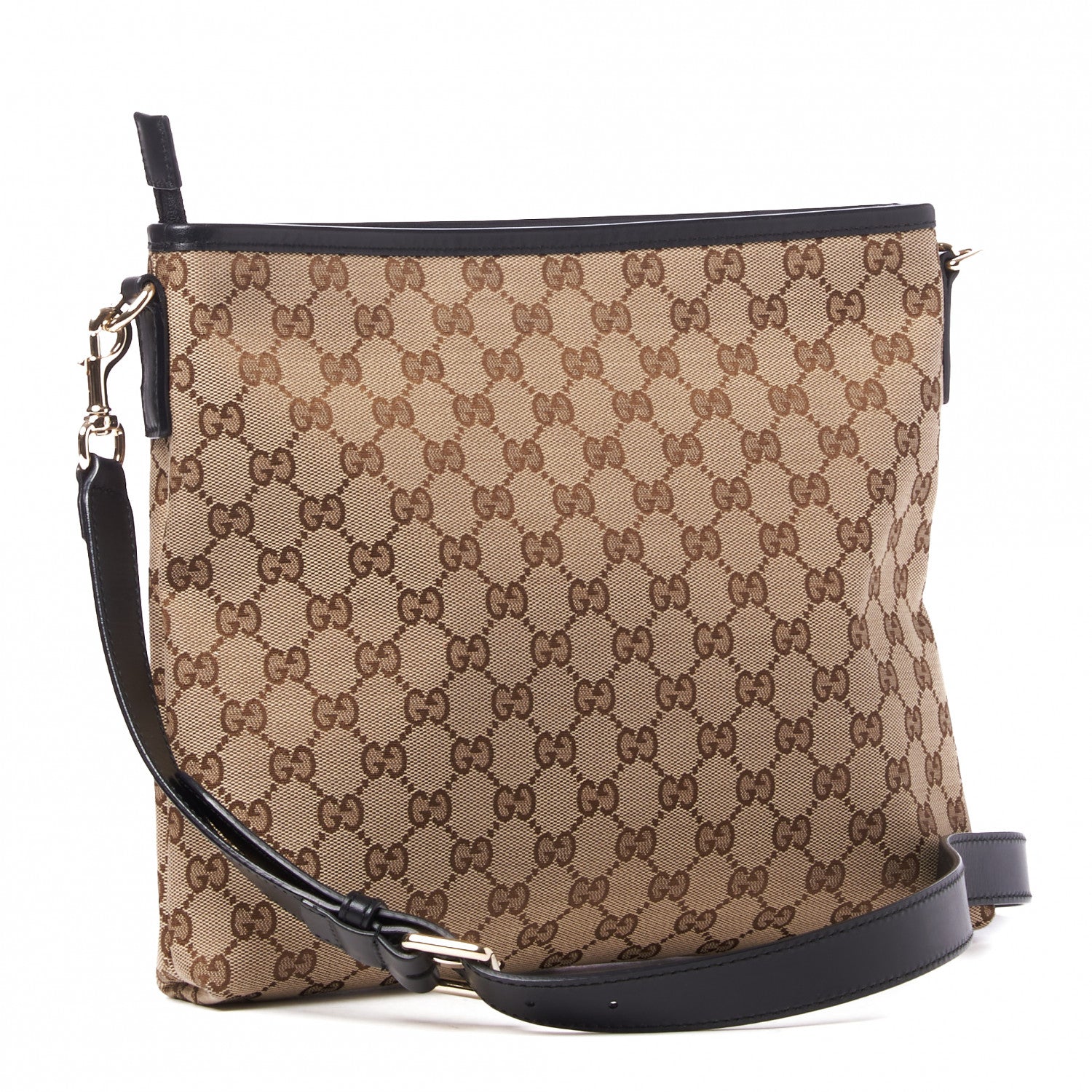 Gucci GG Monogram Web Flat Messenger Bag Black 2 of 9