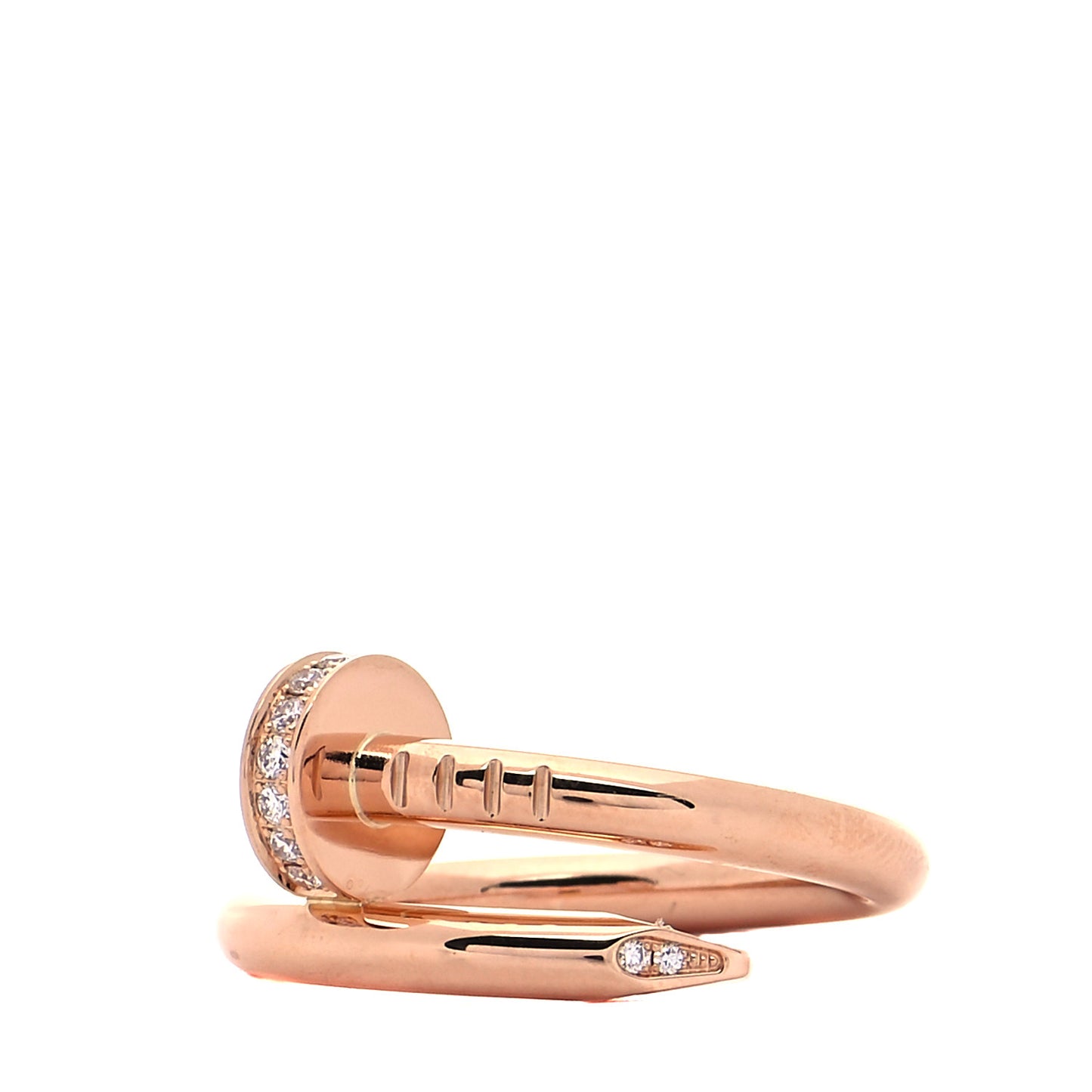 18K Pink Gold Diamond Juste Un Clou Ring 50 5.25
