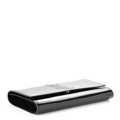Saint Laurent Textured Patent Monogram Large Belle De Jour Clutch Black 4 of 7