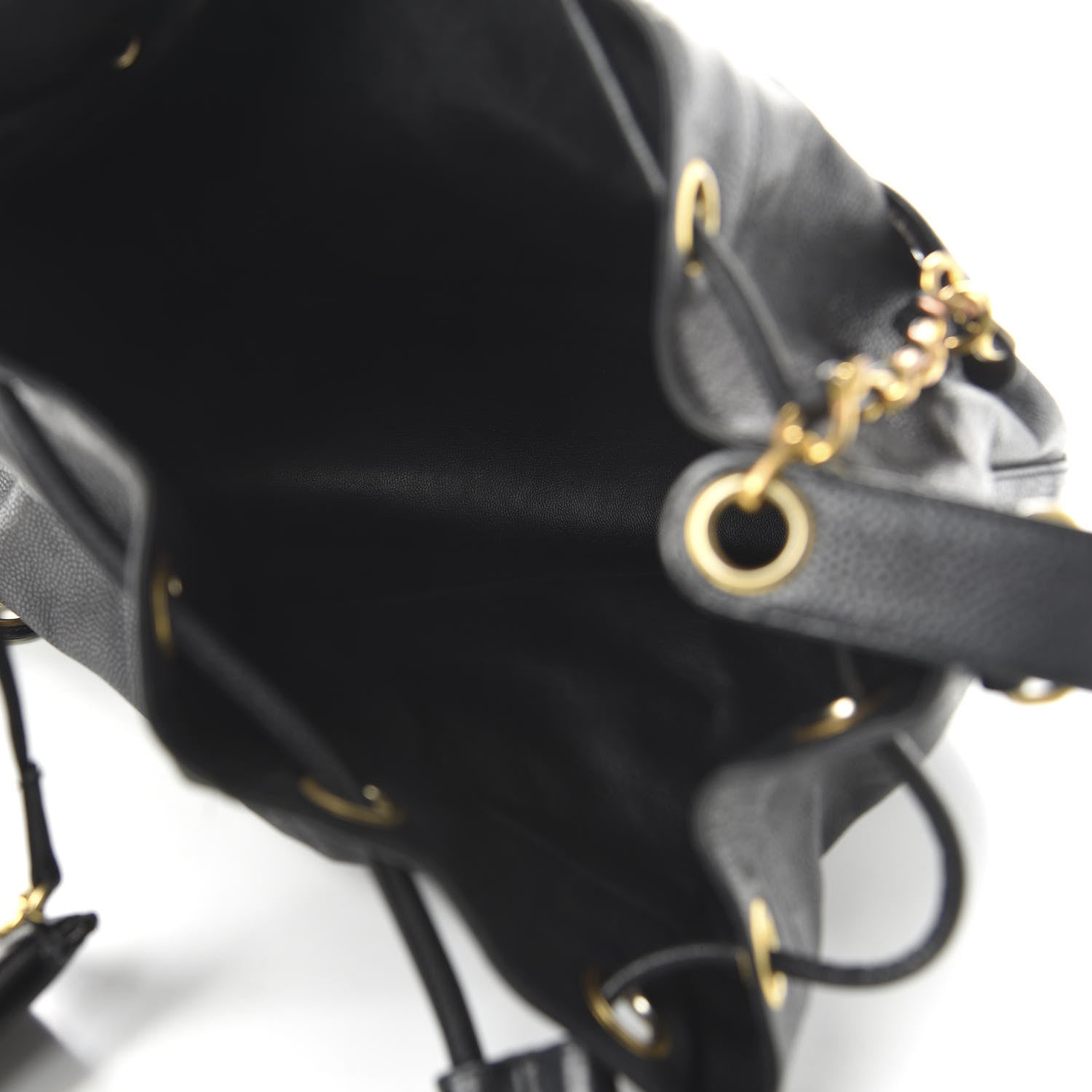 Chanel Caviar CC Drawstring Shoulder Bag Black 5 of 10